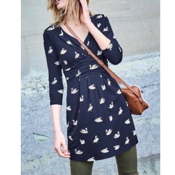 Boden Marion Jersey Tunic Dress Women's Size 4 US Navy Fit & Flare 3/4 Sleeves - Picture 9 of 9